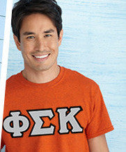 Fraternity T-Shirt, Printed Greek Letters - Gildan 5000 - DIG