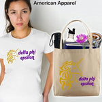 Delta Phi Epsilon Mascot Printed Tee and Tote - CAD
