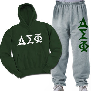 Delta Sigma Phi Hoodie and Sweatpants, Printed Old English Letters, Package Deal - CAD