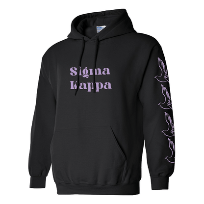 Greek Fleece Pullover Hooded Sweatshirt, Printed Sleeve Mascot Design - Limited Supply - CAD