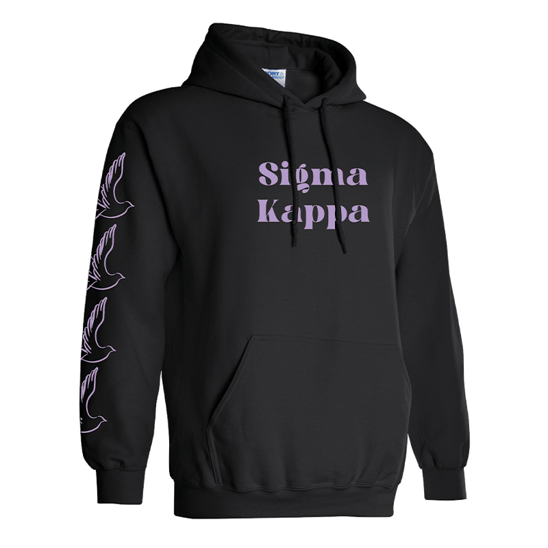 Greek Fleece Pullover Hooded Sweatshirt, Printed Sleeve Mascot Design - Limited Supply - CAD