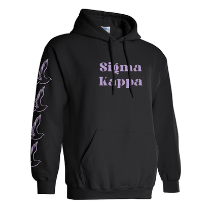 Greek Fleece Pullover Hooded Sweatshirt, Printed Sleeve Mascot Design - Limited Supply - CAD