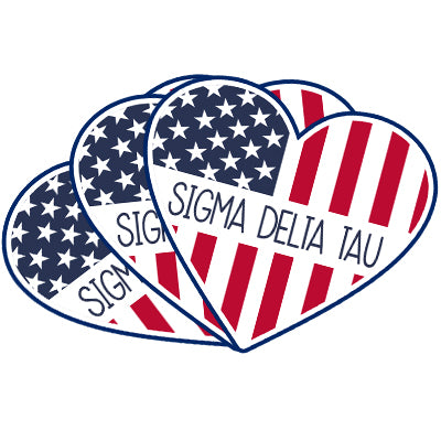 Greek Patriotic Heart Sticker, Set of 3 - DIG