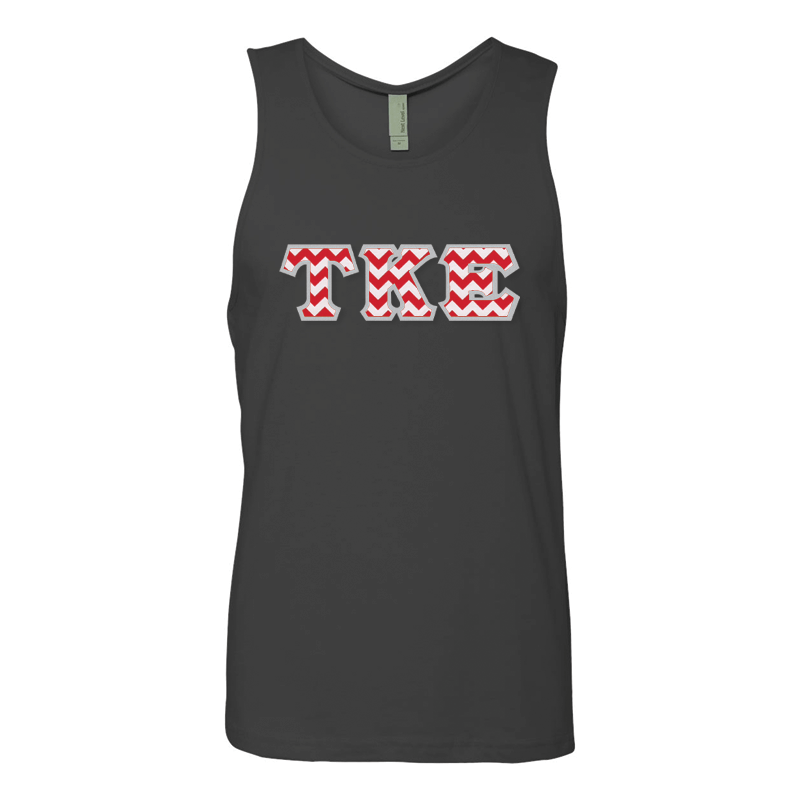 Fraternity Letter Tank Top, 3-inch Twill Letters - TWILL