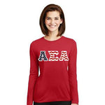 Sorority Long-Sleeve, Stars and Stripes Letters - G240 - TWILL