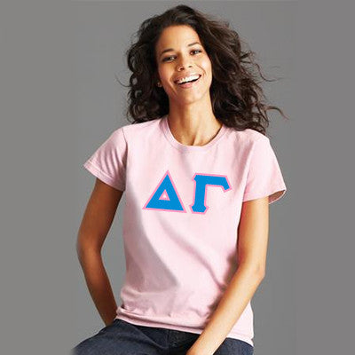 Sorority T-Shirt, Printed Greek Letters - Gildan 5000 - DIG