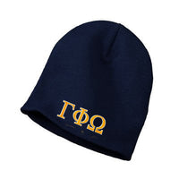 Gamma Phi Omega Knit Beanie, 2-Color Greek Letters - 1500 - EMB