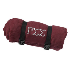 Gamma Sigma Sigma Fleece Blanket with Straps, 2-Color Greek Letters - BP10 - EMB