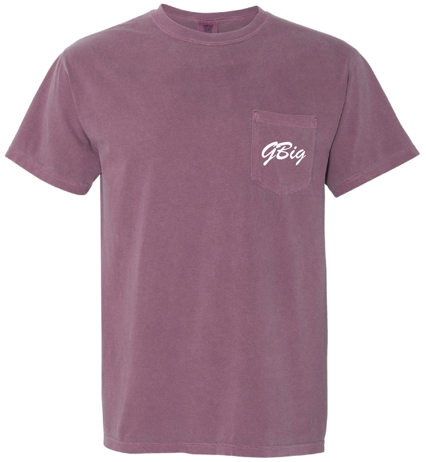 Sorority Garment-Dyed Pocket Tee, Printed Big/Lil Script Design - 6030 - CAD