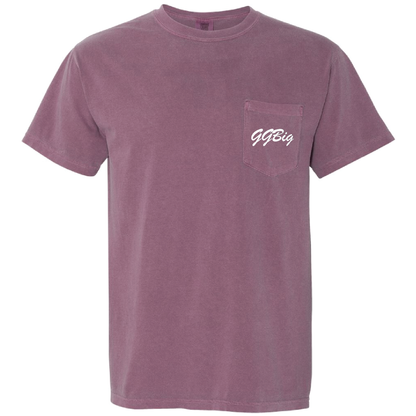 Sorority Garment-Dyed Pocket Tee, Printed Big/Lil Script Design - 6030 - CAD
