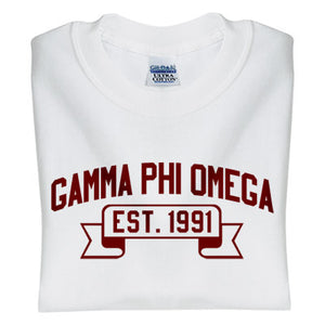 Gamma Phi Omega T-Shirt, Printed Vintage Football Design - G500 - CAD