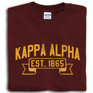 Kappa Alpha T-Shirt, Printed Vintage Football Design - G500 - CAD