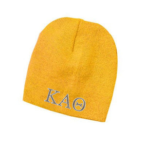 Kappa Alpha Theta Knit Beanie, 2-Color Greek Letters - 1500 - EMB