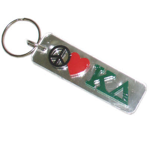 Kappa Delta Peace Love Keychain - Craftique cqPLKC