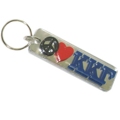 Kappa Kappa Gamma Peace Love Keychain - Craftique cqPLKC