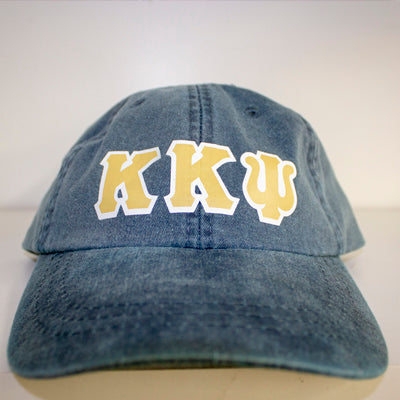 Sorority Pocket Tee & Pigment-Dyed Hat Package, Printed Greek Letters - Comfort Colors 6030 AD969 - DIG