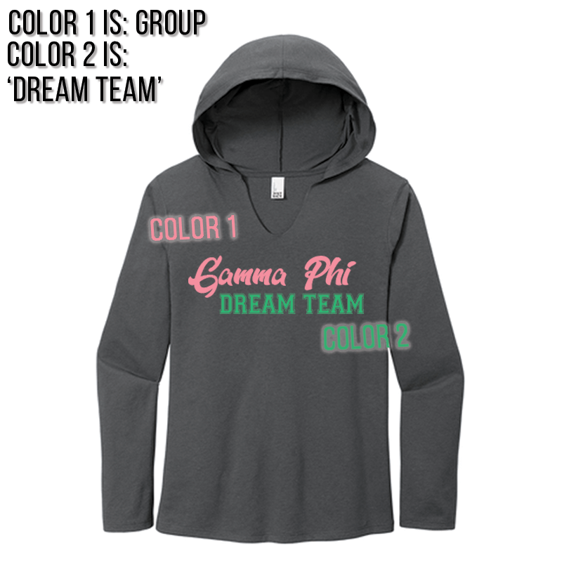 Sorority Long-Sleeve Hoodie, Printed Organization & Custom Text - DM139L - CAD