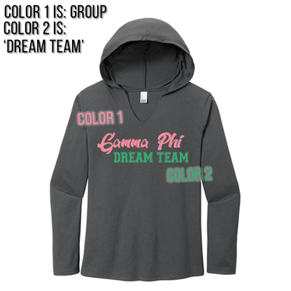 Sorority Long-Sleeve Hoodie, Printed Organization & Custom Text - DM139L - CAD
