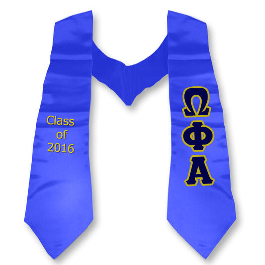 Omega Phi Alpha Graduation Stole, 3-inch Twill Letters - TWILL