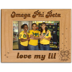 Omega Phi Beta Love My Lil Picture Frame - PTF157 - LZR