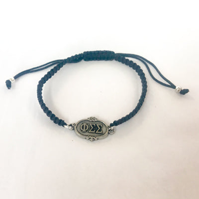 Sorority Pewter Macrame Bracelet- cid649