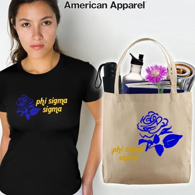 Phi Sigma Sigma Softstyle Tee and Tote Bag, Printed Mascot Design, Package Deal - CAD