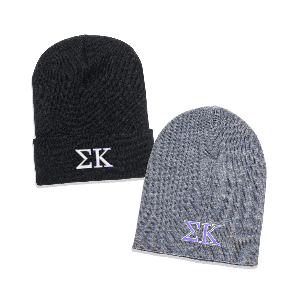 - - Something Package Greek Cuffed Deal and Sorority 1500/1501 Knit EMB Hat, Beanie –