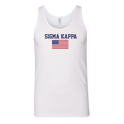 Greek Block Letter and American Flag Tank - ST356 - SUB