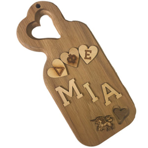 Sorority Small Slanted Heart Plaque, Greek Paddle Package