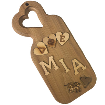Greek Paddle Package - Sorority Small Slanted Heart Plaque