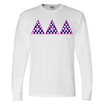 Sorority Polka Dot Printed Long-Sleeve Tee - Jerzees 21ML - SUB