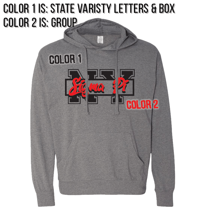 Greek State & Organization Lightweight Hooded Pullover T-shirt - SS150J