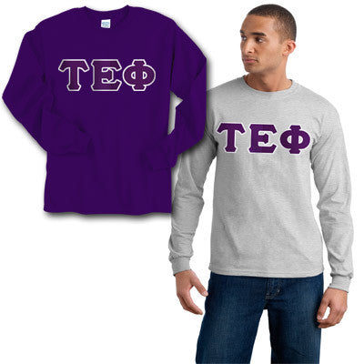 Tau Epsilon Phi Long-Sleeve Shirt, 2-Pack Bundle Deal - Gildan 2400 - TWILL