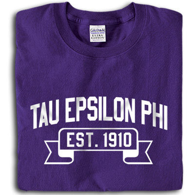 Tau Epsilon Phi Vintage Football Printed T-Shirt - Gildan 5000 - CAD