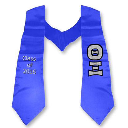 Theta Xi Graduation Stole, 3-inch Twill Letters - TWILL