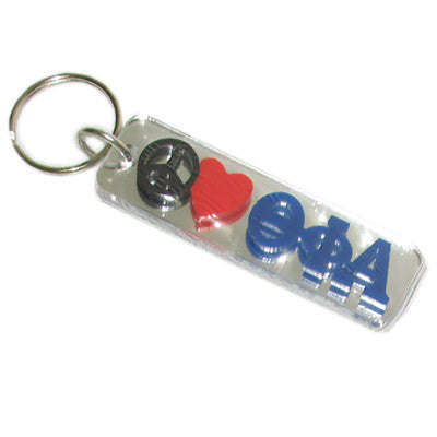 Theta Phi Alpha Peace Love Keychain - Craftique cqPLKC