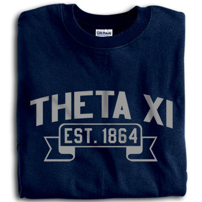 Theta Xi Vintage Football Printed T-Shirt - Gildan 5000 - CAD