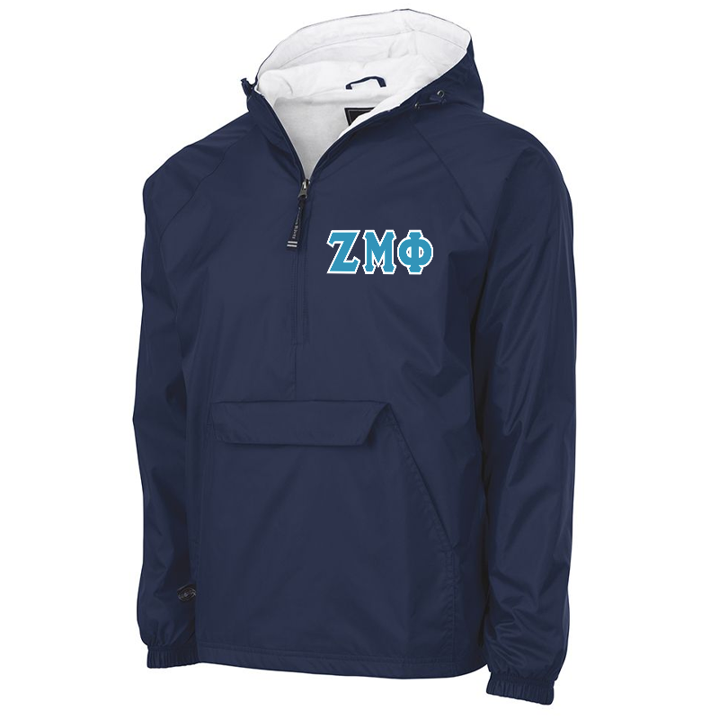 Zeta Mu Phi Pullover Jacket - Charles River 9905 - TWILL