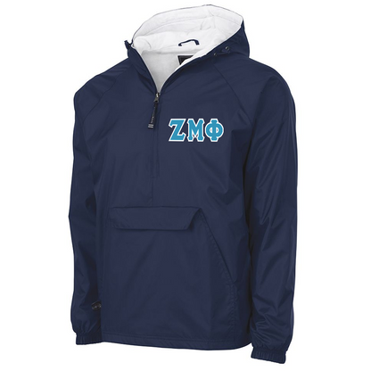 Zeta Mu Phi Pullover Jacket - Charles River 9905 - TWILL