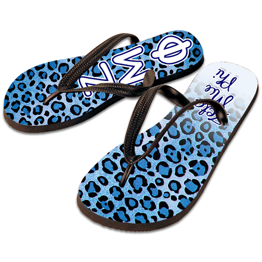 Zeta Mu Phi Cheetah Print Flip Flops - SBL100 - SUB