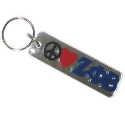 Zeta Phi Beta Peace Love Keychain - Craftique cqPLKC