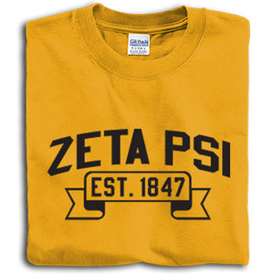 Zeta Psi T-Shirt, Printed Vintage Football Design - G500 - CAD